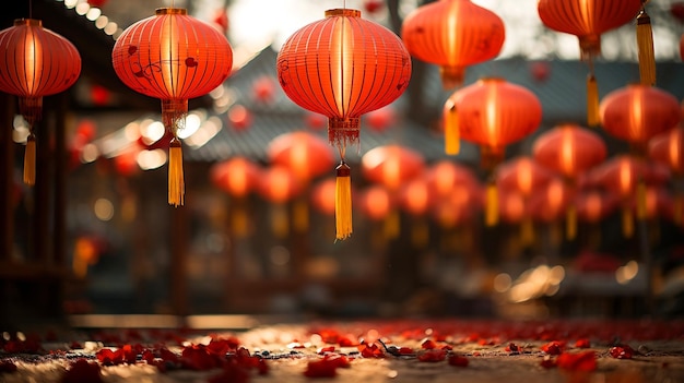 Decorações de lanternas de Ano Novo Chinês com espaço personalizável para desejos de Ano Novo Chinês