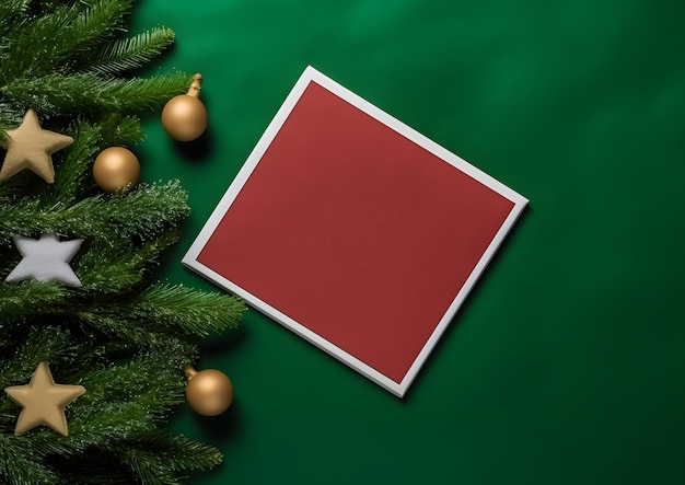 Decorações de Natal e Ano Novo e elementos layout modelo de colocação plana Quadro de espaço de cópia livre