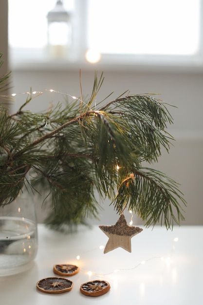 Decorações de natal e fundo de feriado de ano novo