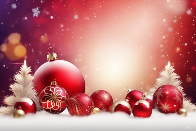 Decorações de Natal e luzes de Natal fundo de decoração de inverno