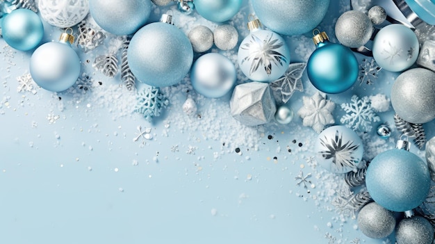 decorações de natal em fundo azul