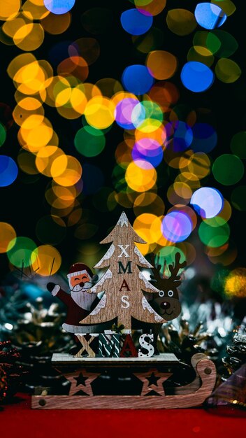 Foto decorações de natal luzes de natal coloridas de fundo