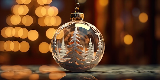 Decorações de Natal magníficas na árvore de Natal tema de Natal generativo ai