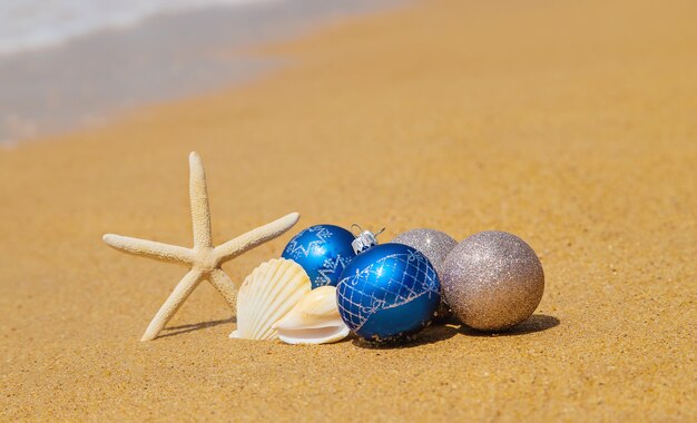 Decorações de Natal na praia