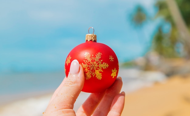 Foto decorações de natal na praia