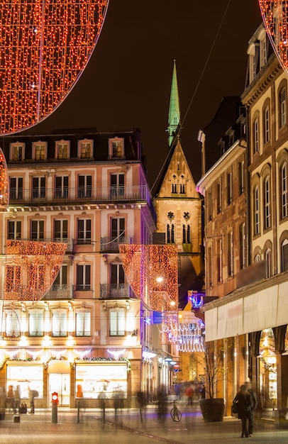 Decorações de Natal nas ruas de Estrasburgo Alsácia França