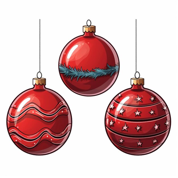 Foto decorações de natal ornamentos isolados em fundo branco