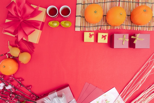 Decorações do festival do ano novo chinês saudável e riqueza laranja