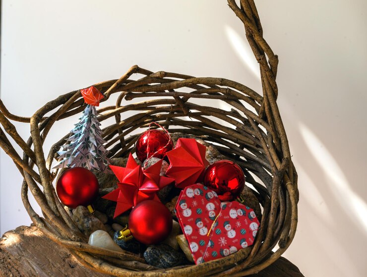 Foto decorar para o natal com origami feito à mão