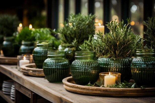 Decorar con verdes de jardín interior para un ambiente de vacaciones sostenible