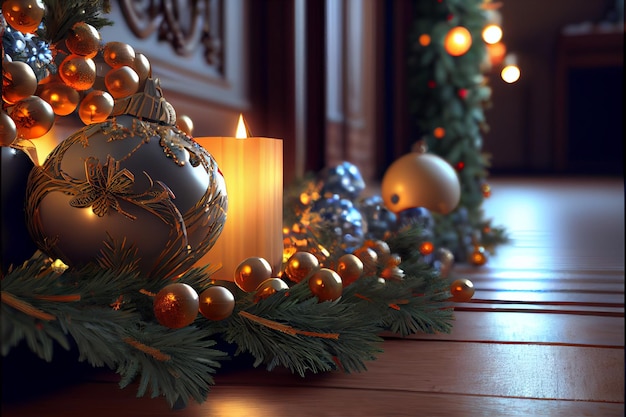 Decore a sala de recepção Feliz Natal e Ano Novo