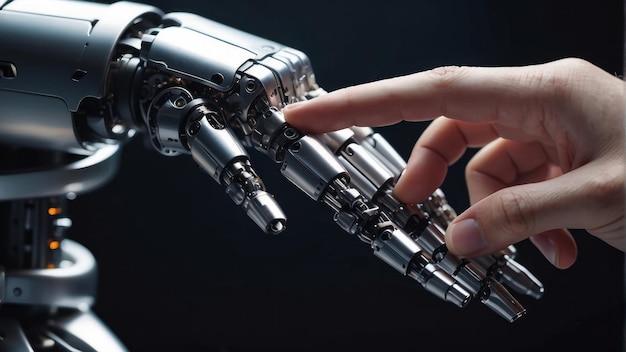 el dedo de un robot metálico