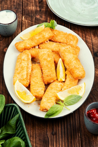 Dedos de pescado o nuggets de comida rápida