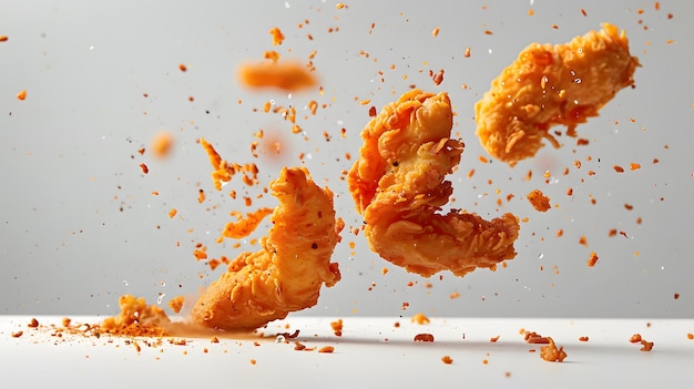 Los dedos de pollo cayendo sesión de fotos profesional