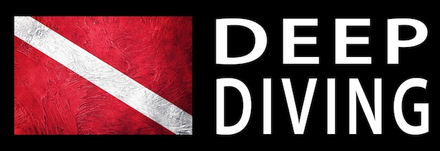 Deep Diving Diver Down Flag Tauchflagge