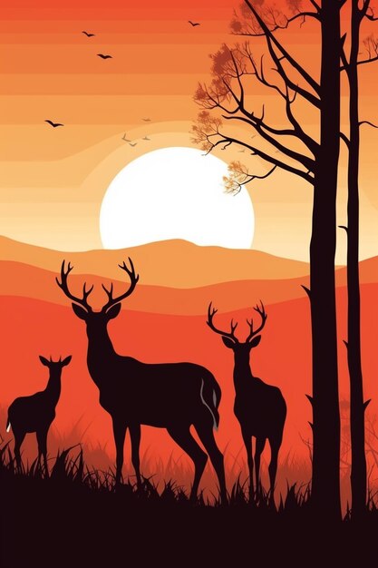 Foto deer illustration kunst tapeten und hintergrund