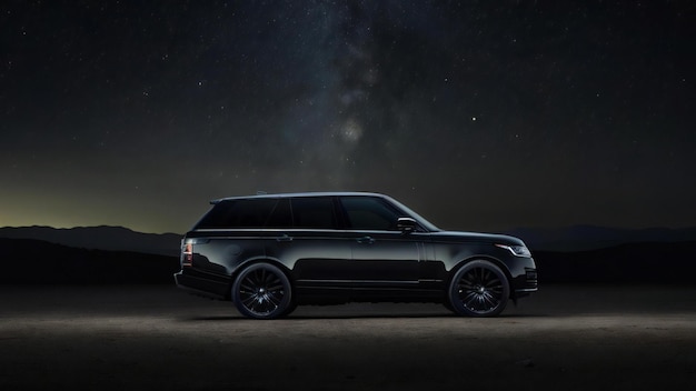 Foto default_a_sleek_black_range_rover_sv_auto_biography_sits_still