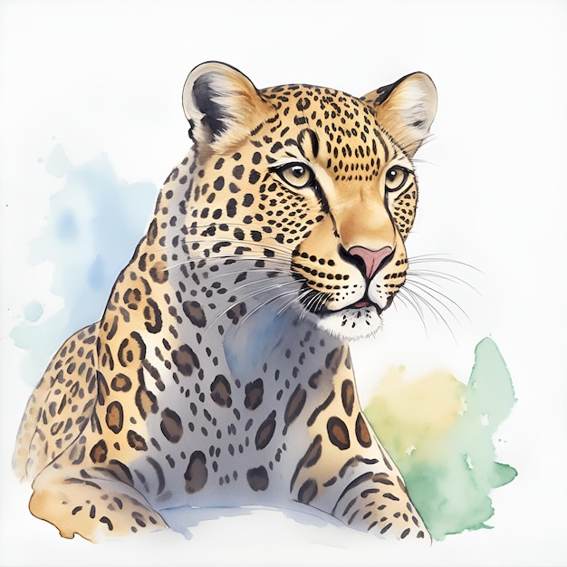 Foto default_happy_leopard_clipart_watercolor_style_8k