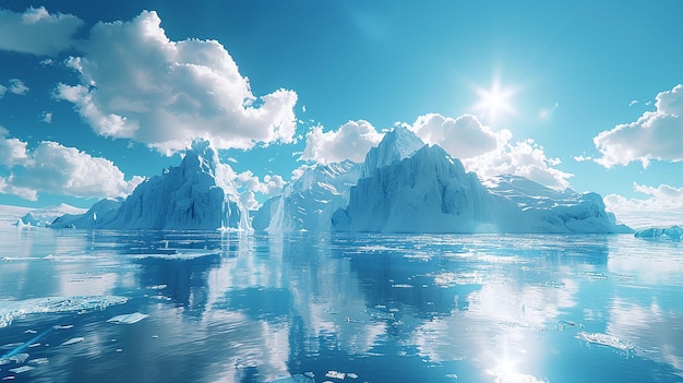 Defender o nosso planeta, derreter o gelo do Ártico, uma imagem poderosa para a ação climática.
