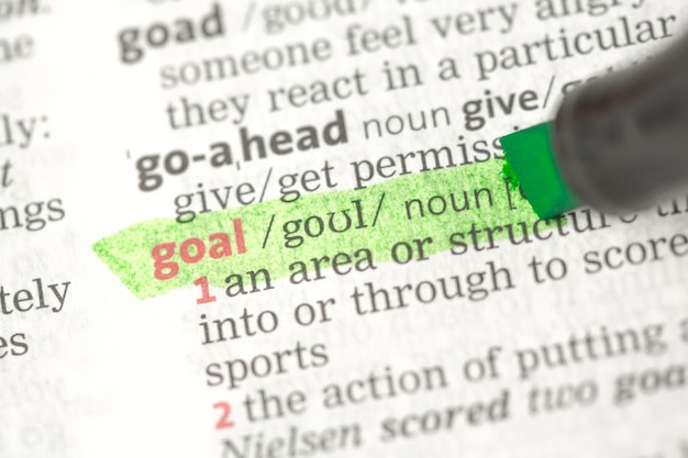 Definição de meta destacada em verde