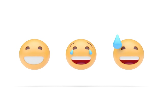 Definir ilustração 3d de emoji 3d