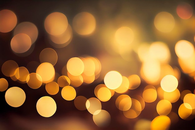 Defokussierter Hintergrund mit goldenen Bokeh-Lichtern