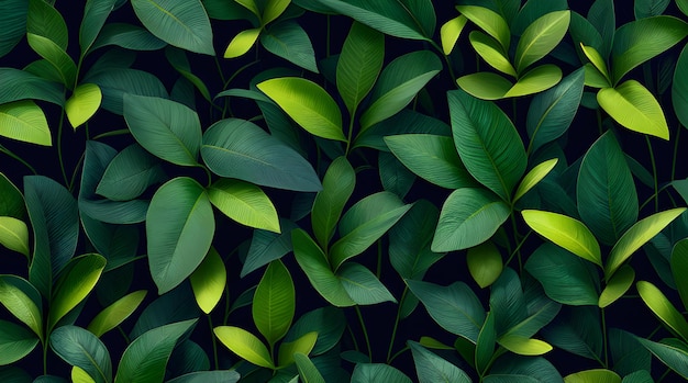 Deixa folhagem fundo verde botânico com espaço de cópia Uma impressionante colagem de folhas