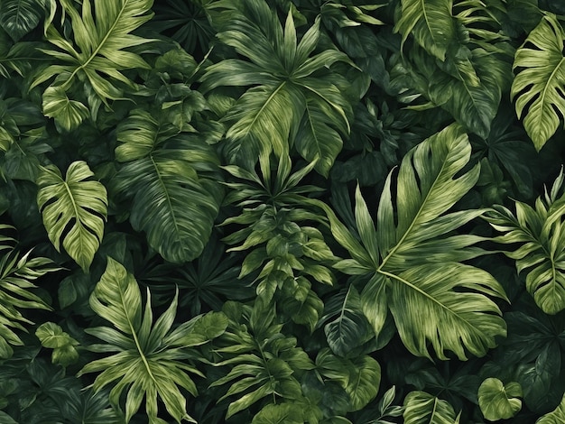 Deixa papel de parede de fundo de textura de árvores de floresta tropical
