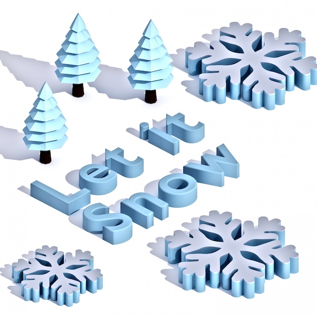 Deixe nevar - ilustração 3D