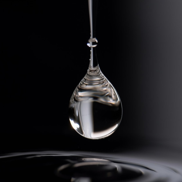 Se deja caer una gota de agua en un cuarto oscuro.