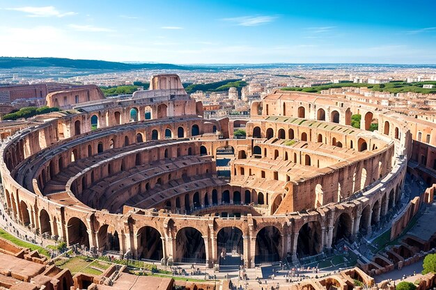 Deje que su imaginación tome vuelo mientras es testigo de la magnificencia del Coliseo desde la vista de un pájaro