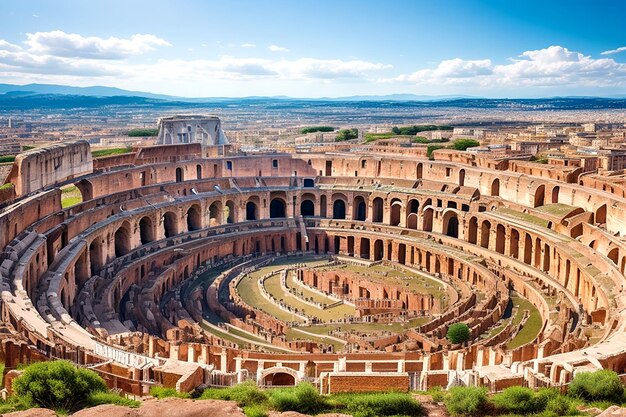 Deje que su imaginación tome vuelo mientras es testigo de la magnificencia del Coliseo desde la vista de un pájaro