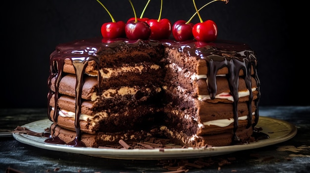 Dekadente Schwarzwälder Kirschtorte für Schokoladenliebhaber