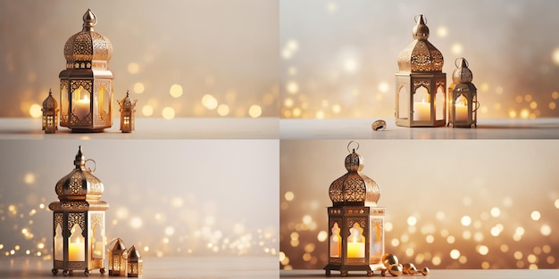 Dekorative hängende Laternen Ramadan Kareem Happy Eid Festival Lampen Hintergrund