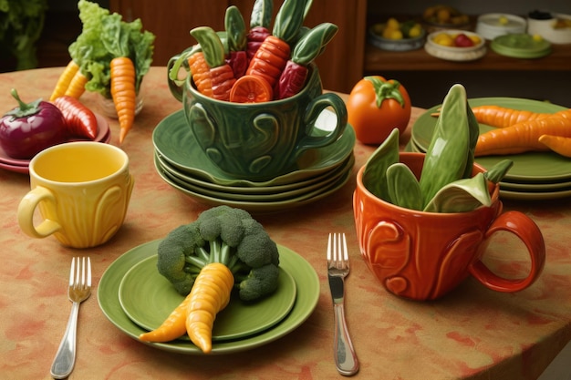 Dekorative Teller und Produkte, die gefälschte Lebensmittel und stilisierte Lebensmittel darstellen, Hausdekorationsgegenstände und Tischwaren