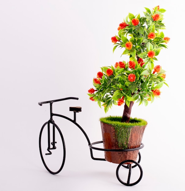 Foto dekorativer baum und ein fahrrad topflappen