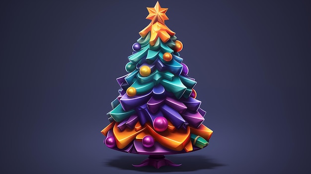 dekorativer Weihnachtsbaum aus bunten Dekorationen