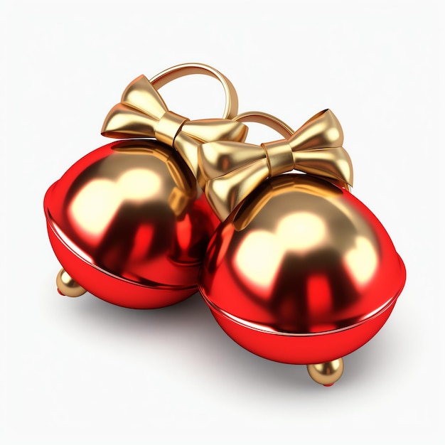 Dekorativer Weihnachtsschmuck mit weihnachtlichen goldenen Glocken oder Jingle Bells Weihnachtsdekoration