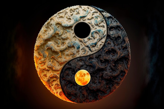 Dekoratives Grafikdesignelement Yin-Yang-Symbol Generative KI