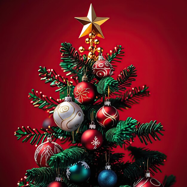 Dekorierter Weihnachtsbaum-Hintergrund