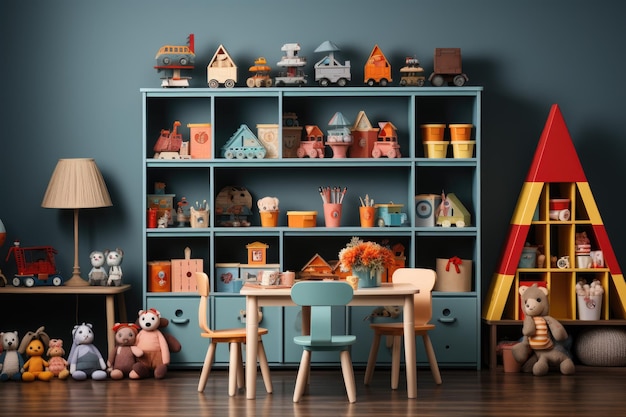 Dekoriertes Kinderspielzimmer mit Spielzeug-Inspirationsideen