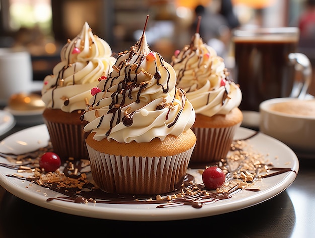 Delectable Delight Primer plano ultrarrealista de un delicioso cupcake