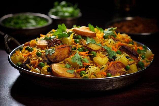 Foto delectable sindhi veg biryani biryani fotografia de imagens