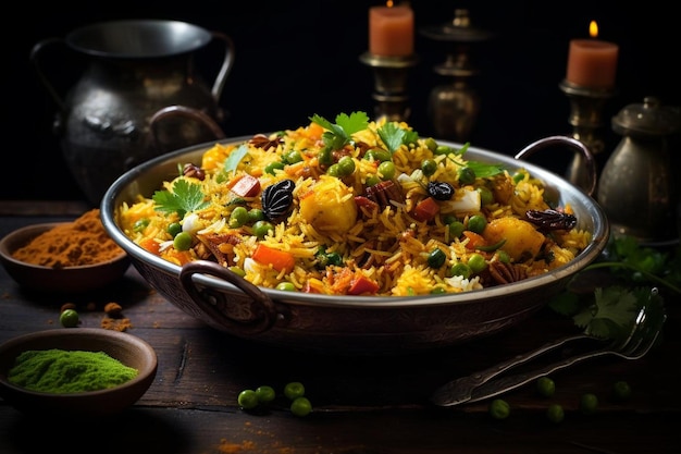 Foto delectable sindhi veg biryani biryani fotografia de imagens