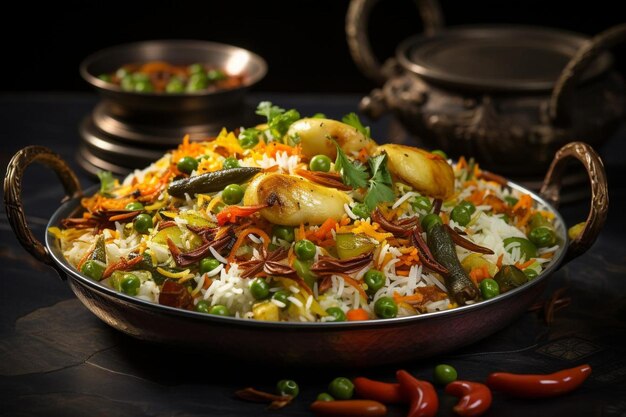 Foto delectable sindhi veg biryani biryani fotografia de imagens