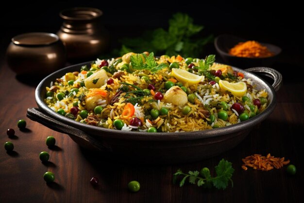 Foto delectable sindhi veg biryani biryani fotografia de imagens