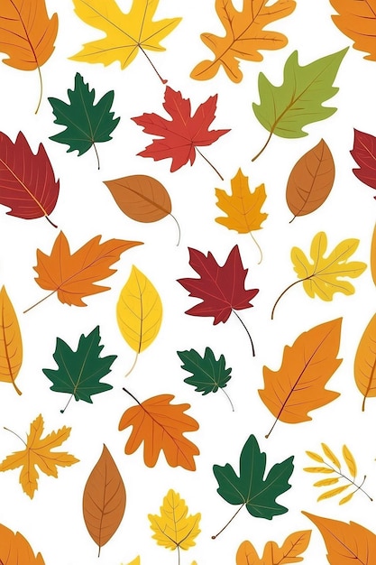 El deleite del follaje de otoño Vector colorido sobre fondo blanco