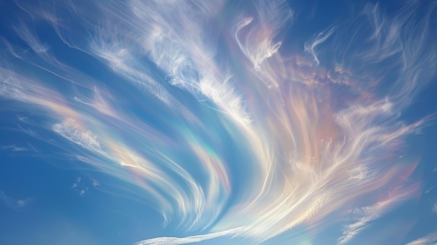 Un deleite óptico para los ojos como la luz del sol juega trucos en las nebulosas cirrus tenue formando un impresionante