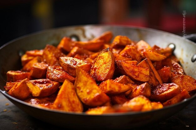 Foto el deleite de las patatas fritas dulces