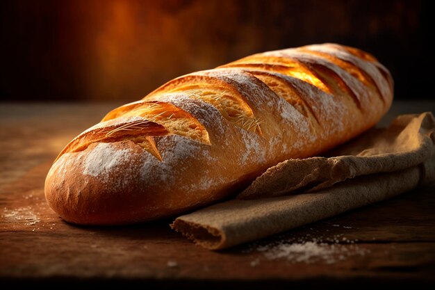 Deléitese con la crujiente y deliciosa baguette francesa en un ambiente rústico